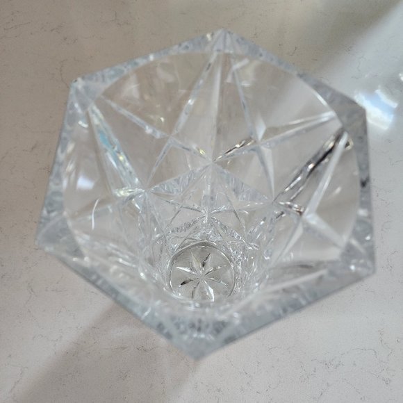 Hexagon Crystal Clear Vase - Picture 2 of 2
